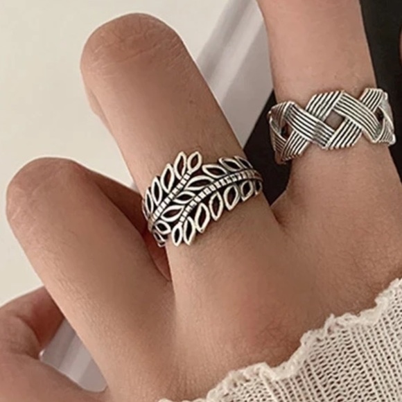🍃 Insta leaf sterling silver adjustable ring - Picture 4 of 5